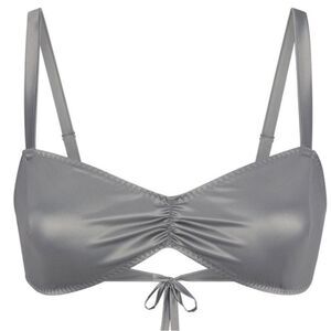 SKIMS WOVEN SHINE TIE BACK BRALETTE XS